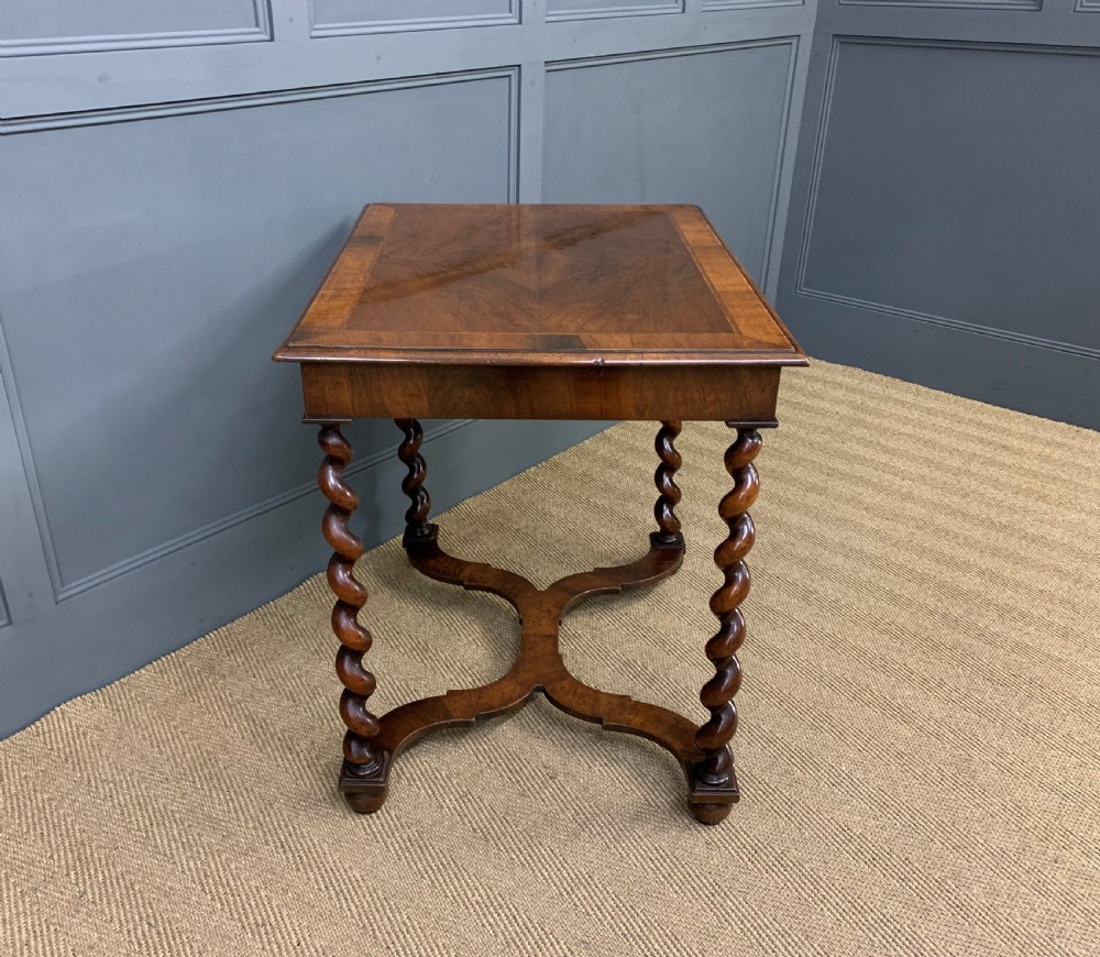 William and Mary Style Burr Walnut Lamp Table View V