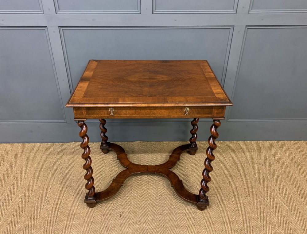 William and Mary Style Burr Walnut Lamp Table View VI