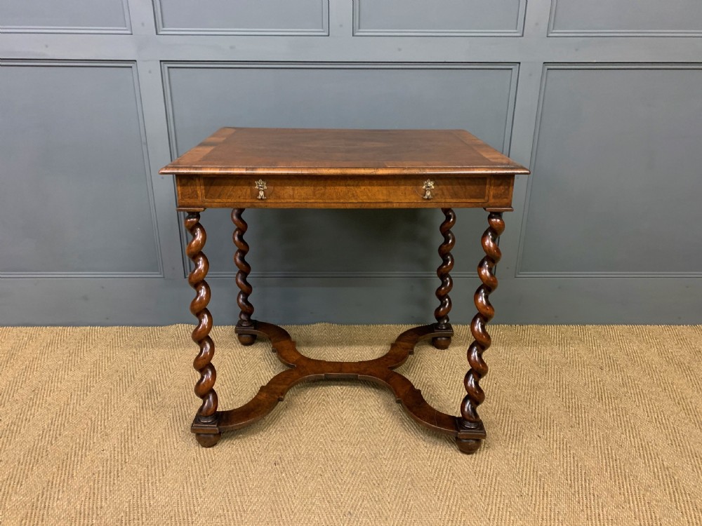 William and Mary Style Burr Walnut Lamp Table View VII