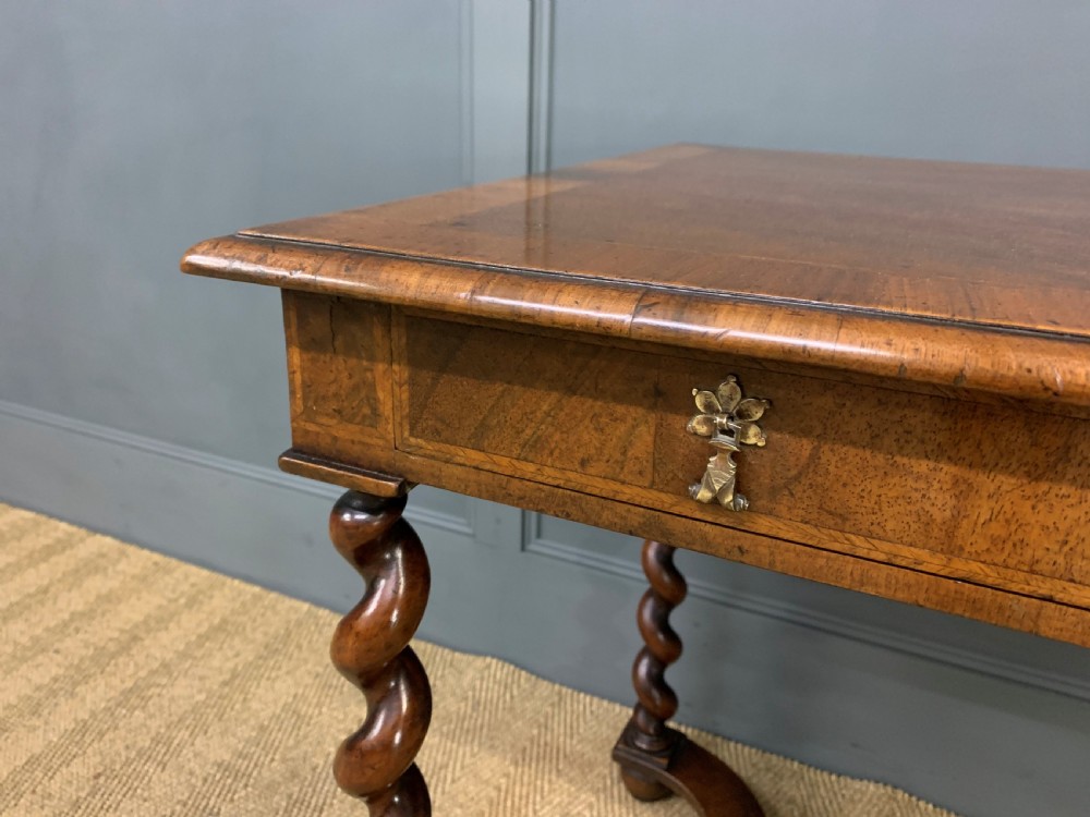 William and Mary Style Burr Walnut Lamp Table View IX