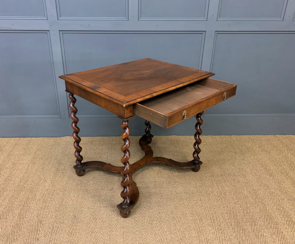 William and Mary Style Burr Walnut Lamp Table View XIII