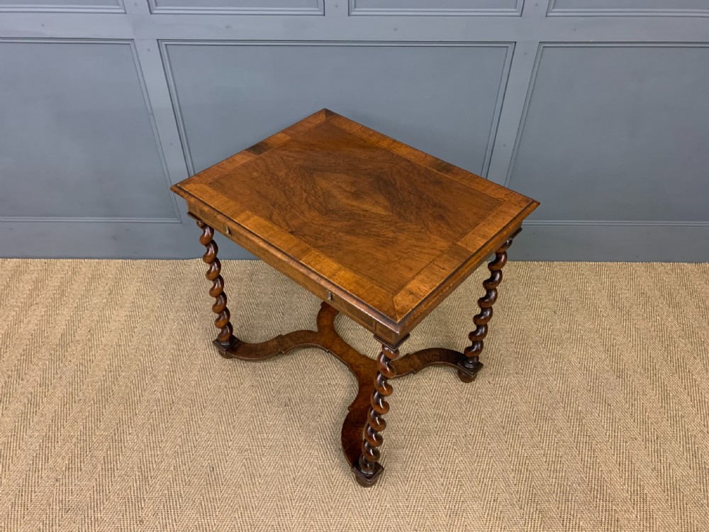 William and Mary Style Burr Walnut Lamp Table View XIV