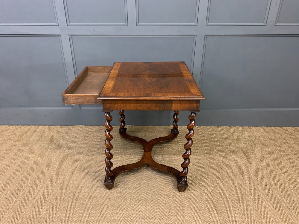 William and Mary Style Burr Walnut Lamp Table View XVI