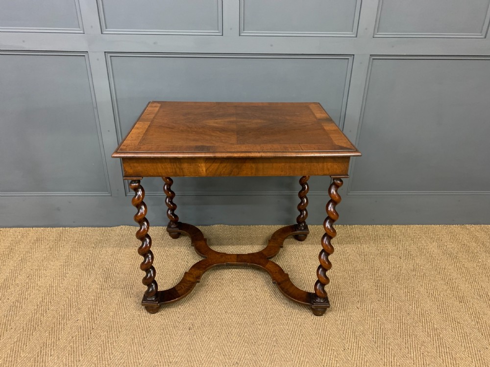 William and Mary Style Burr Walnut Lamp Table View XVII