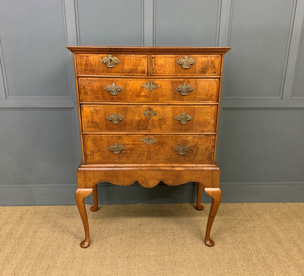 19th Century Burr Walnut Chest on Stand View II