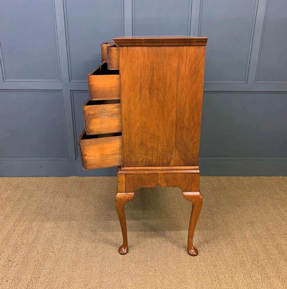 19th Century Burr Walnut Chest on Stand View V