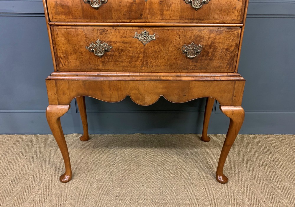 19th Century Burr Walnut Chest on Stand View VI