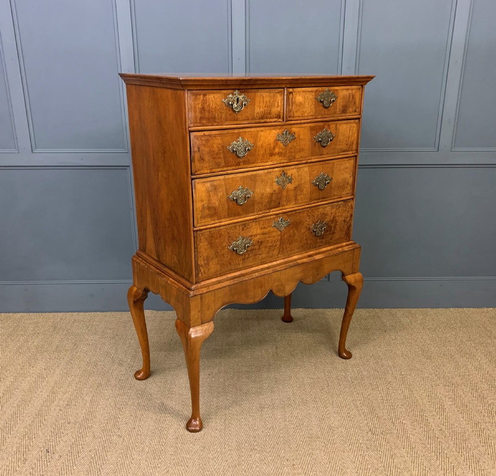 19th Century Burr Walnut Chest on Stand View XI