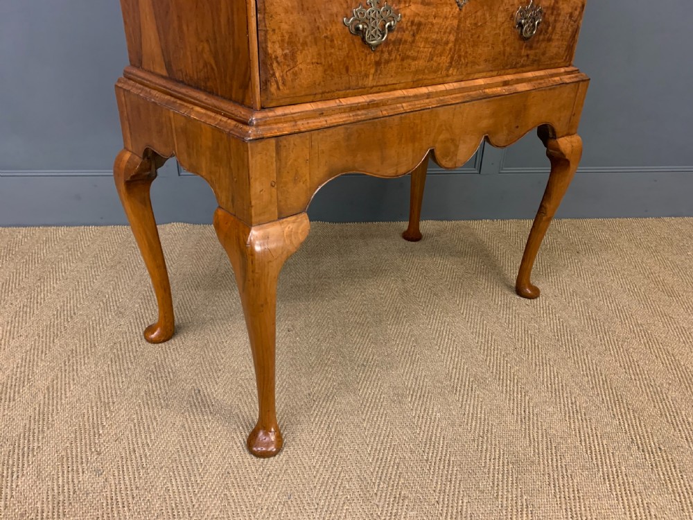 19th Century Burr Walnut Chest on Stand View XII