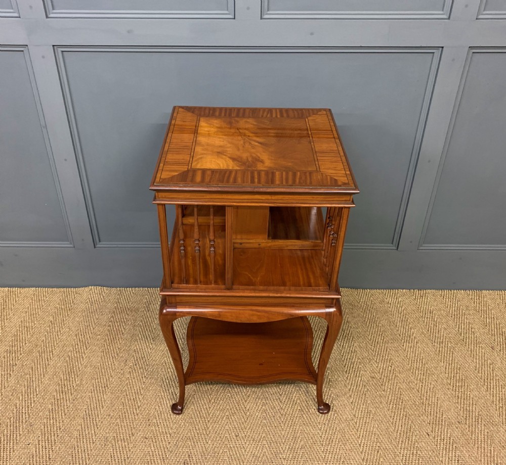 Edwardian Inlaid Satinwood Revolving Bookcase View VII