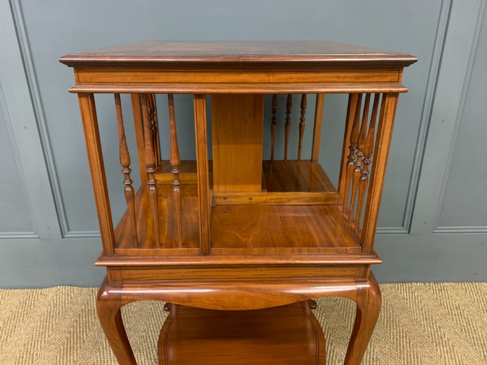 Edwardian Inlaid Satinwood Revolving Bookcase View IX