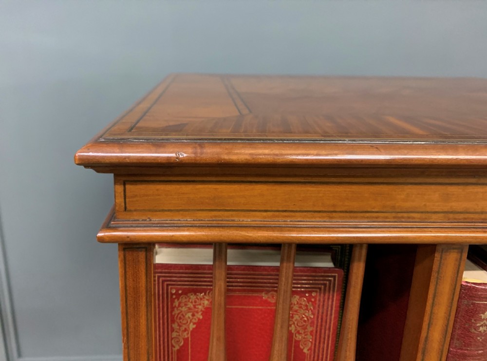Edwardian Inlaid Satinwood Revolving Bookcase View X