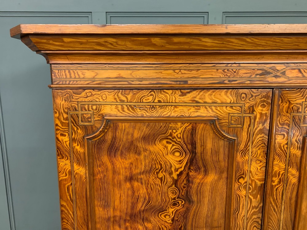 Victorian Inlaid Pine Linen Press by Bell and Coupland View III