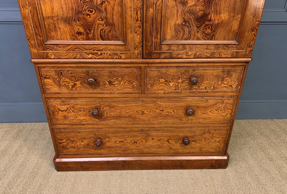 Victorian Inlaid Pine Linen Press by Bell and Coupland View VI