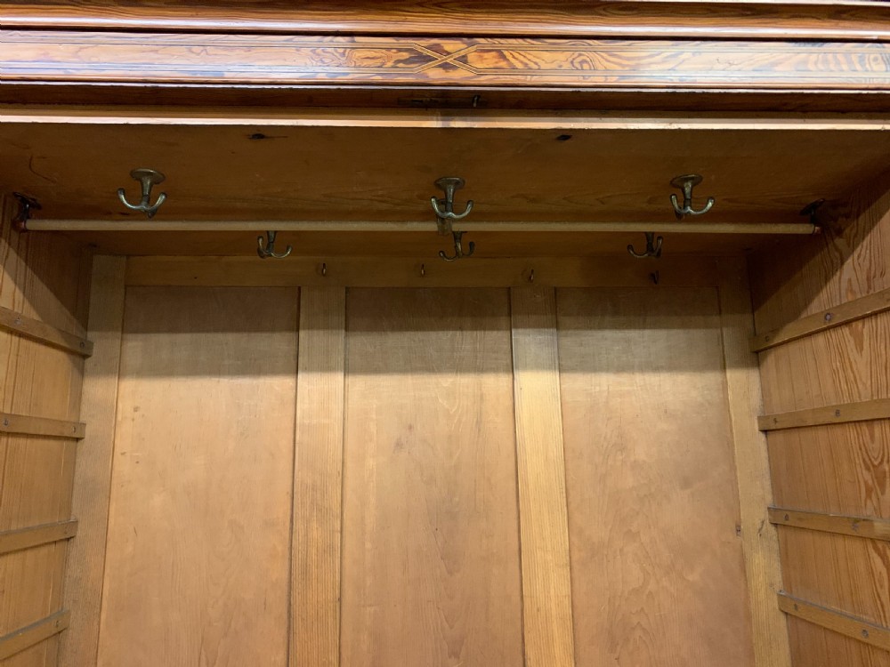 Victorian Inlaid Pine Linen Press by Bell and Coupland View XI
