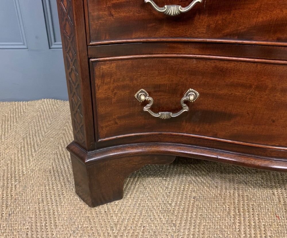 Chippendale Style Serpentine Mahogany Bachelors Chest of Drawers View III