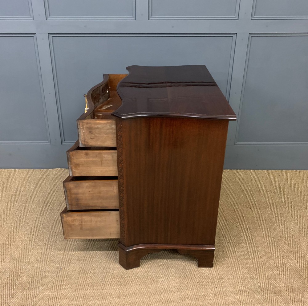 Chippendale Style Serpentine Mahogany Bachelors Chest of Drawers View XIV