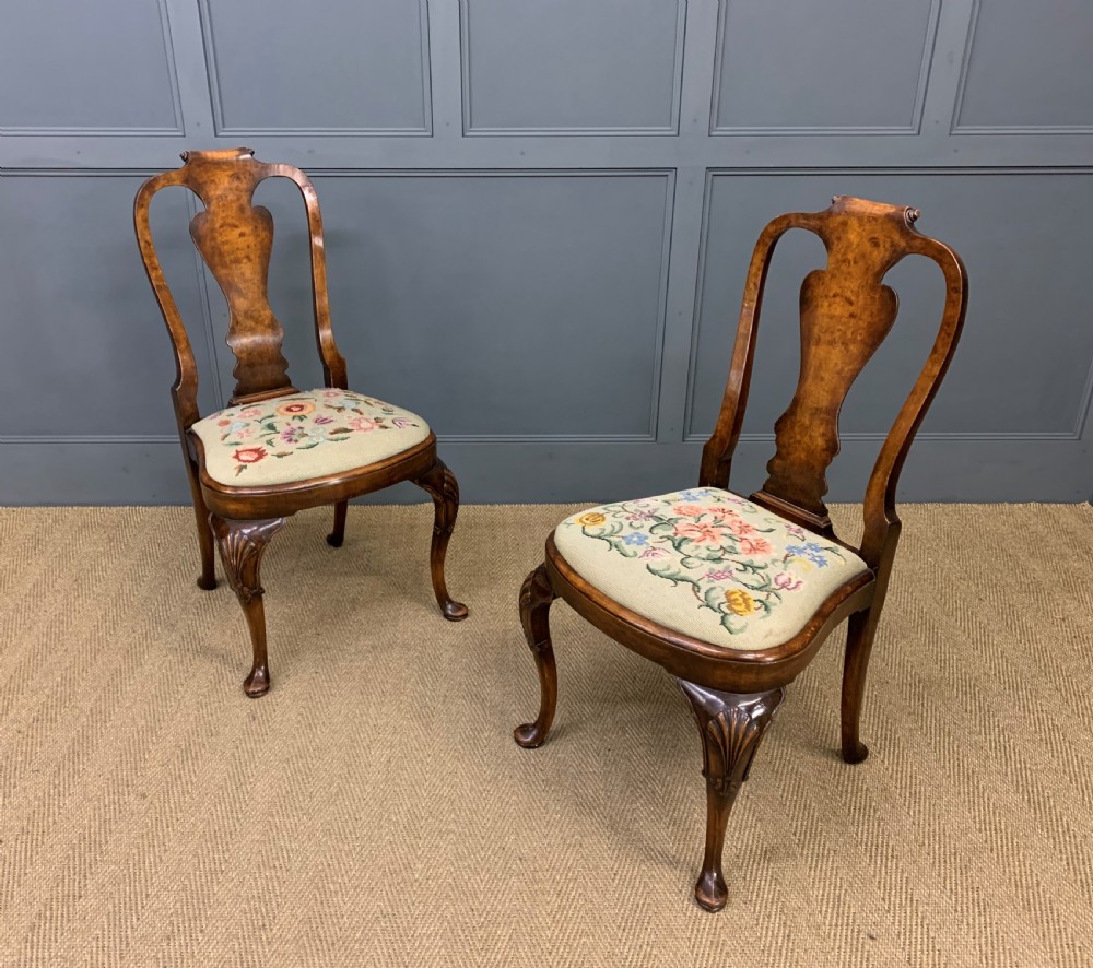 Pair of Burr Walnut Chairs