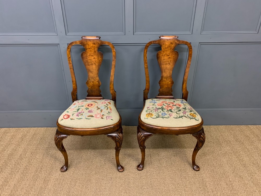 Pair of Burr Walnut Chairs View II