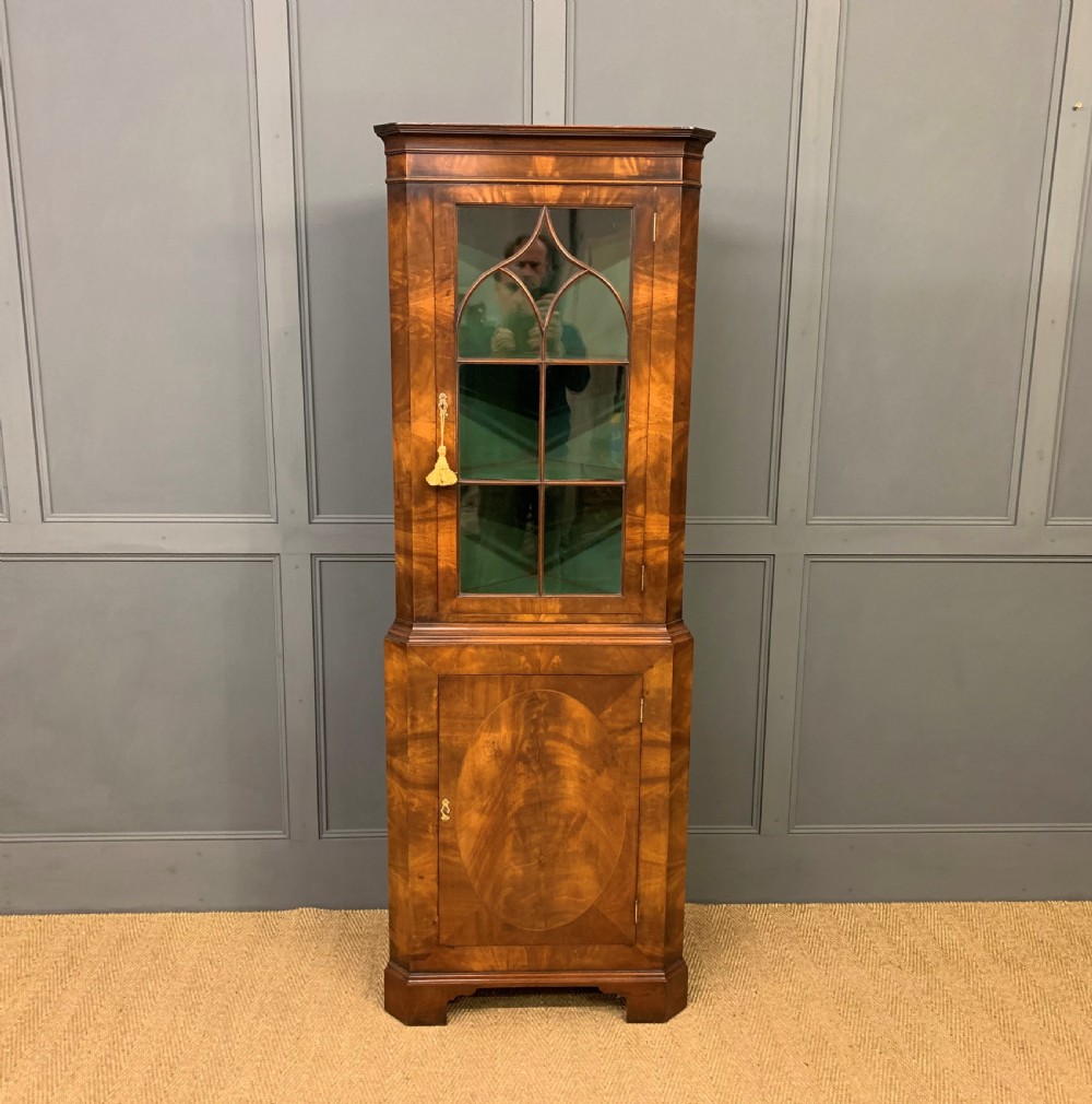 Burr Walnut Corner Cabinet View II