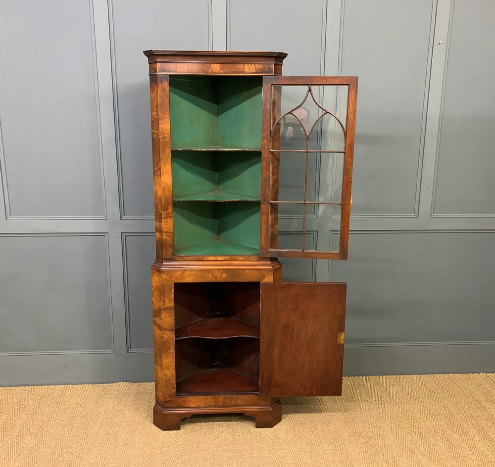 Burr Walnut Corner Cabinet View V