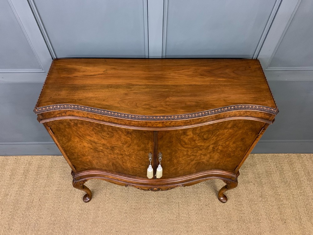 Serpentine Fronted Burr Walnut Cupboard View III