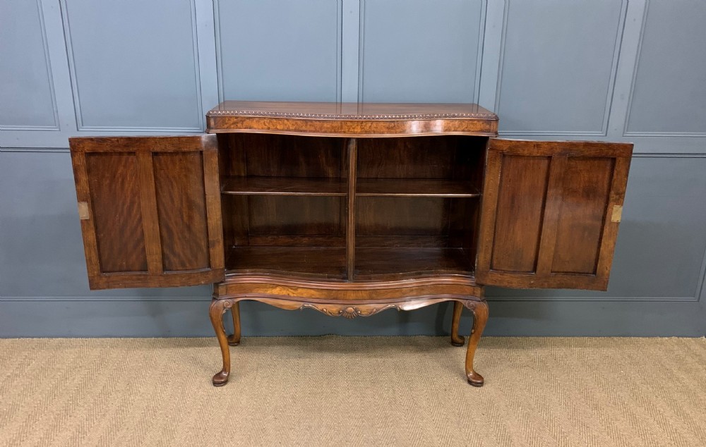 Serpentine Fronted Burr Walnut Cupboard View IV