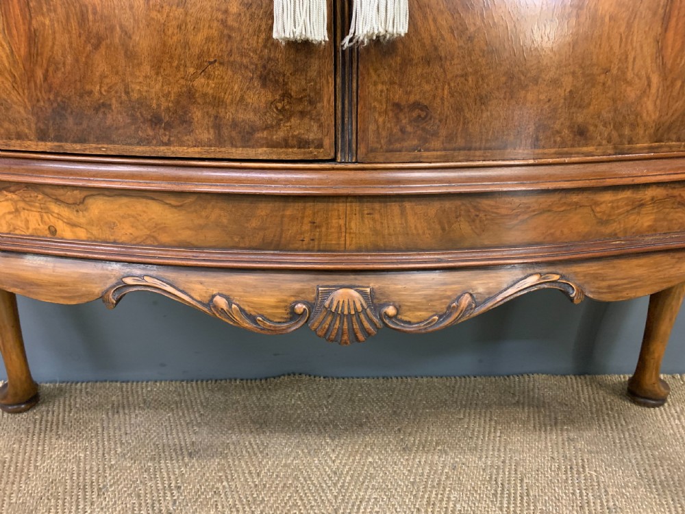 Serpentine Fronted Burr Walnut Cupboard View VI