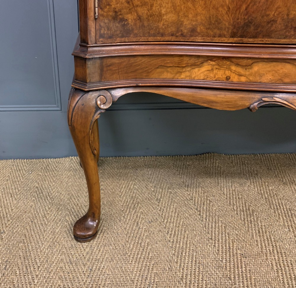 Serpentine Fronted Burr Walnut Cupboard View VII