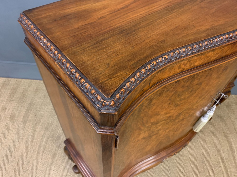 Serpentine Fronted Burr Walnut Cupboard View IX