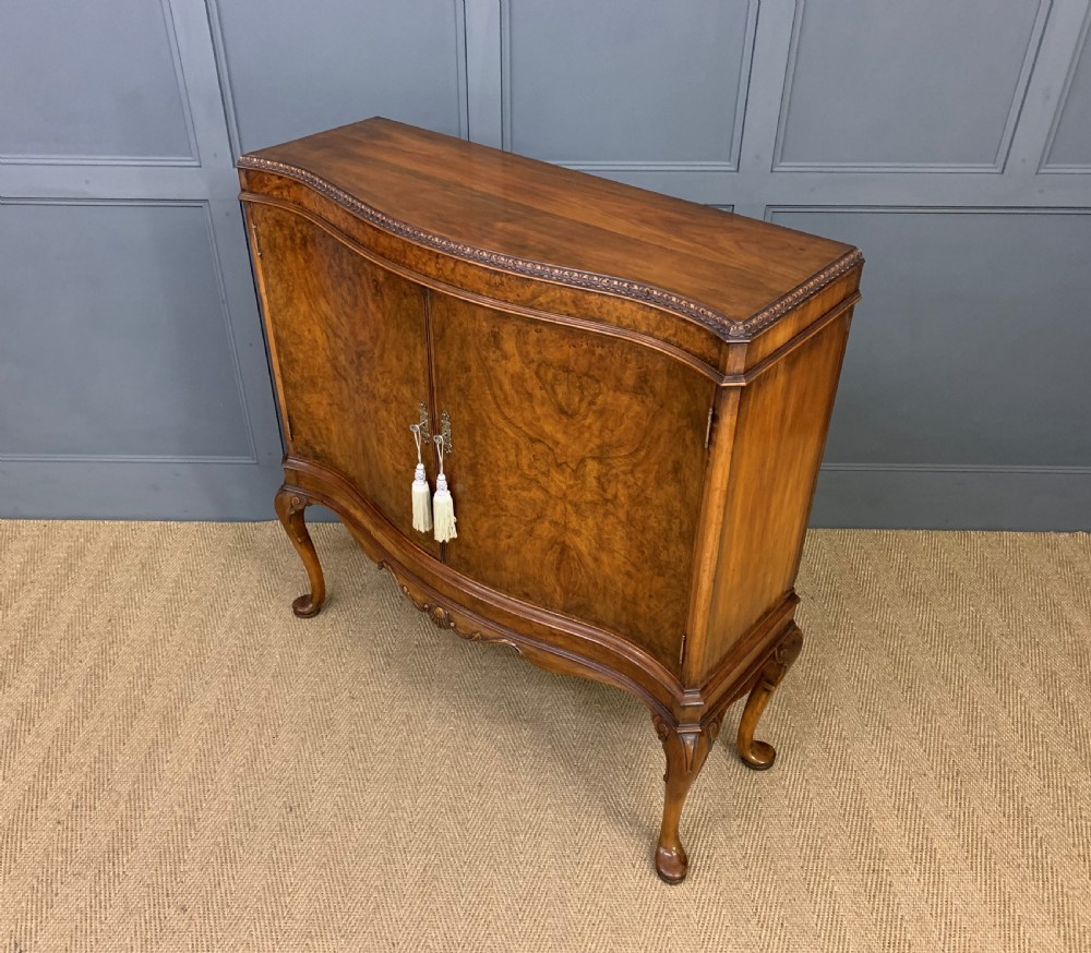 Serpentine Fronted Burr Walnut Cupboard View XI