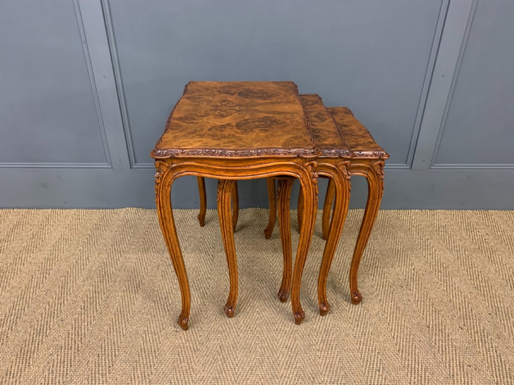 Nest of 3 Burr Walnut Tables View IV