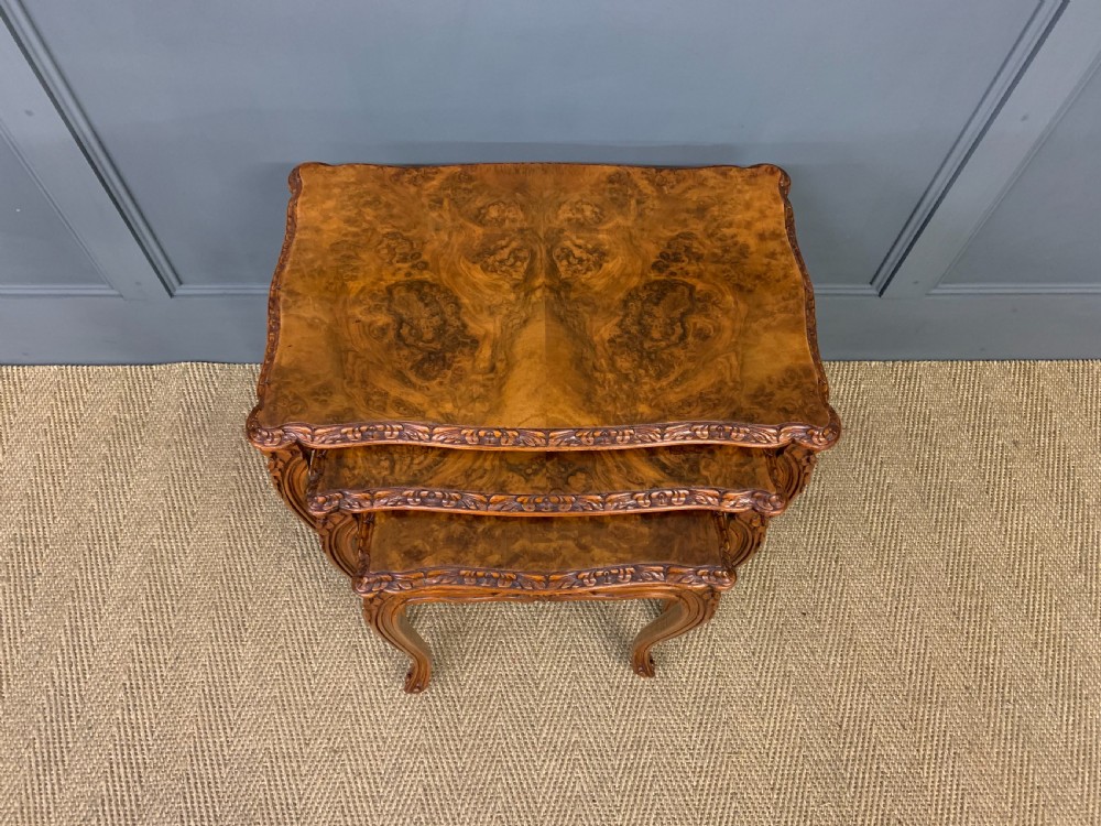 Nest of 3 Burr Walnut Tables View VI