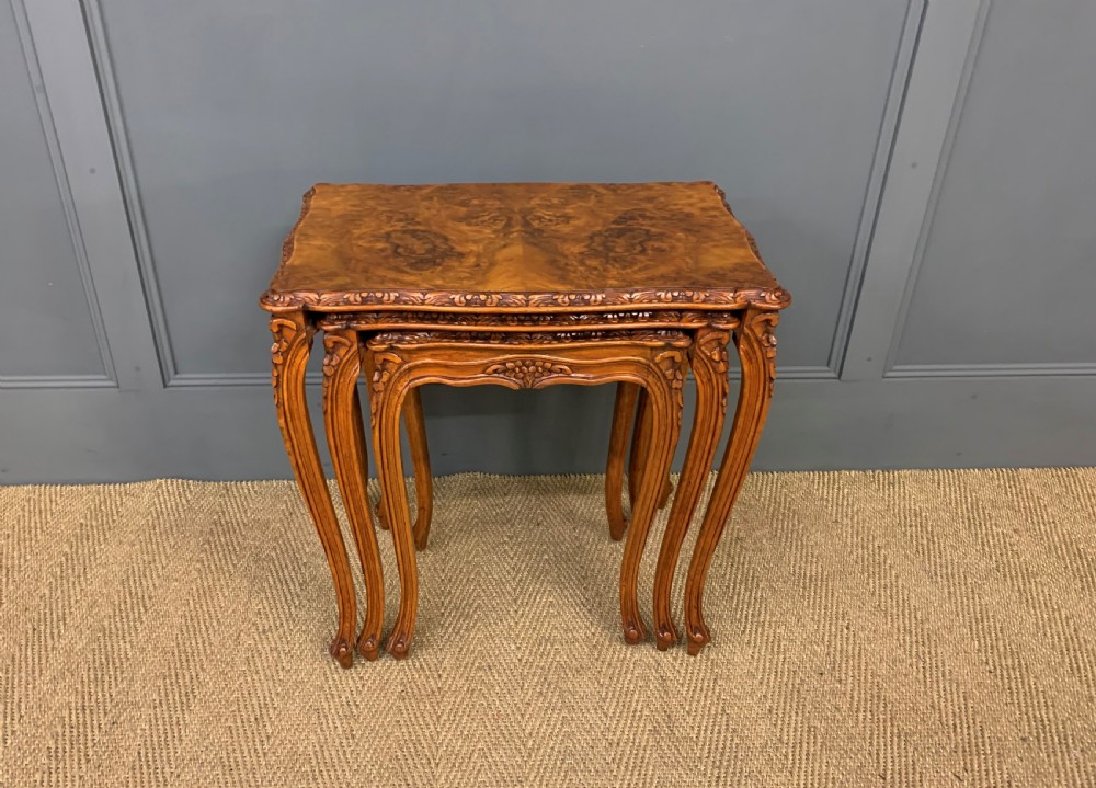 Nest of 3 Burr Walnut Tables View VII
