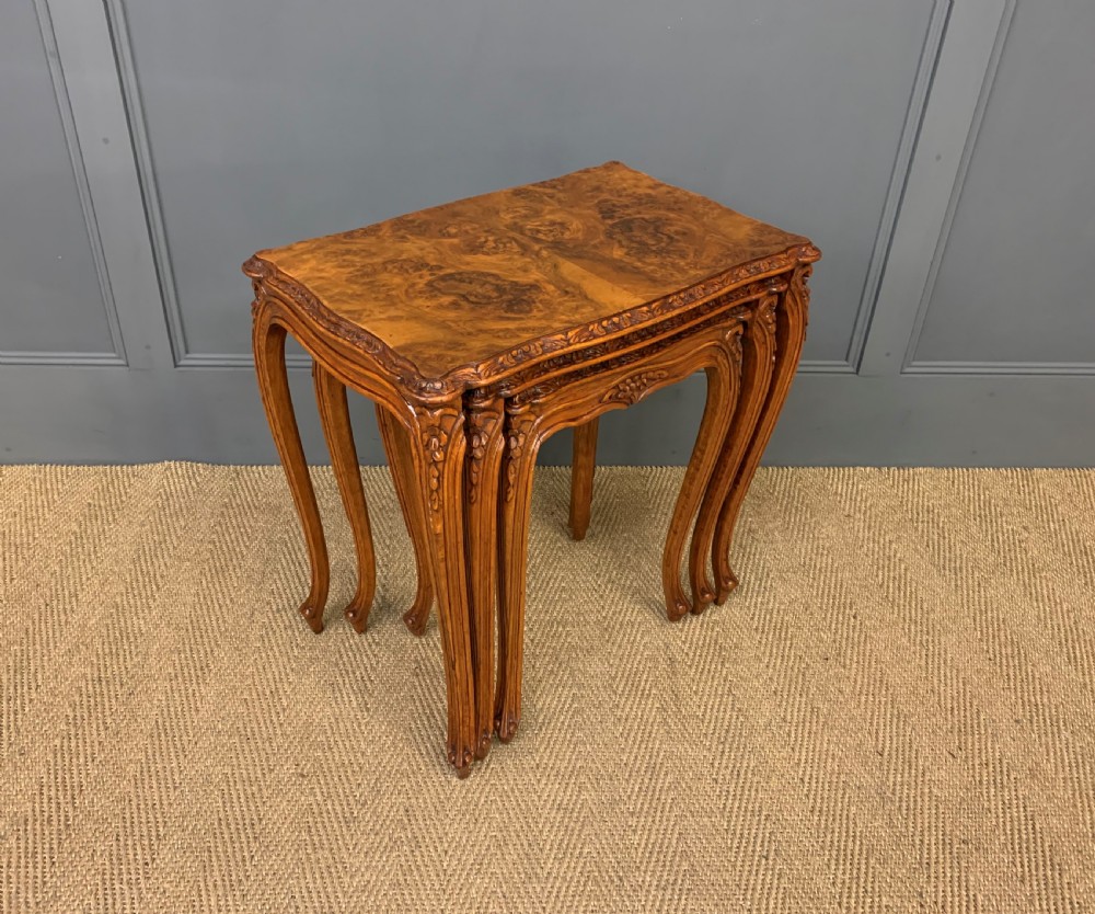 Nest of 3 Burr Walnut Tables View IX