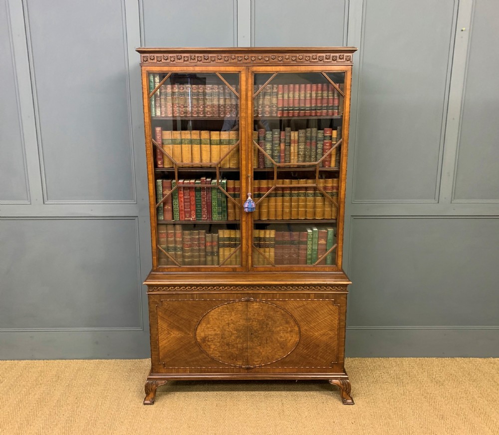 Burr Walnut Bookcase by Jas Shoolbred View IV
