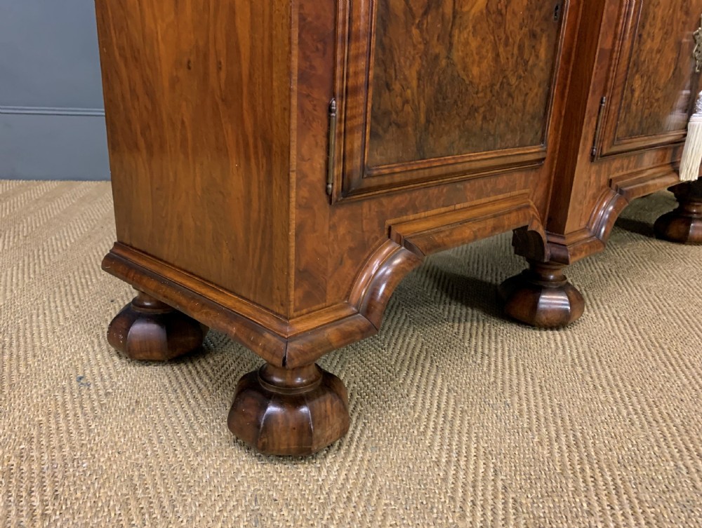 Burr Walnut Break Front Bookcase View IV