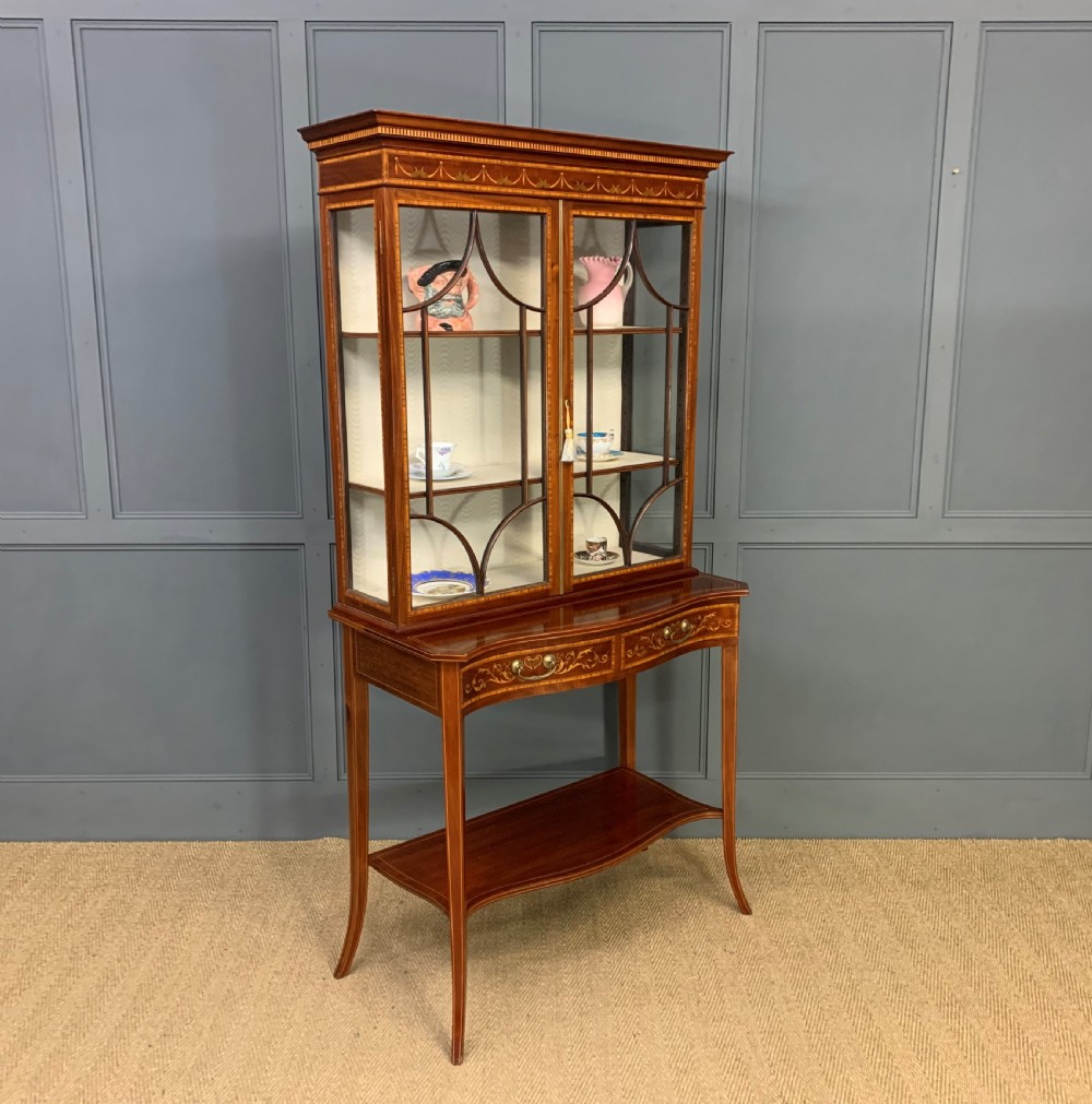 Edwards and Roberts Inlaid Mahogany Display Cabinet