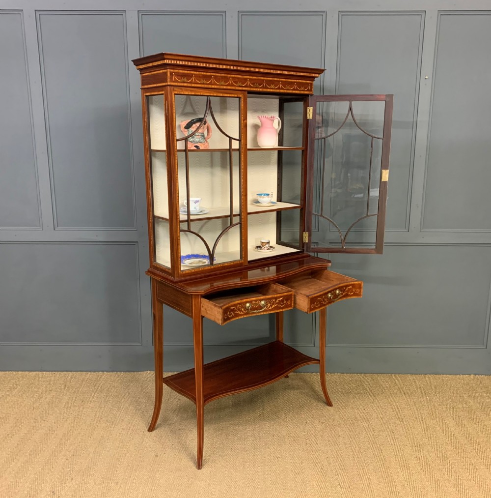 Edwards and Roberts Inlaid Mahogany Display Cabinet View XX