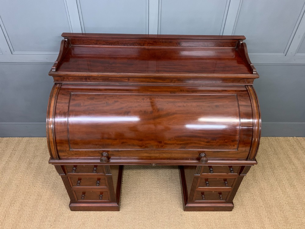Edwards and Roberts Victorian Mahogany Cylinder Desk View VI