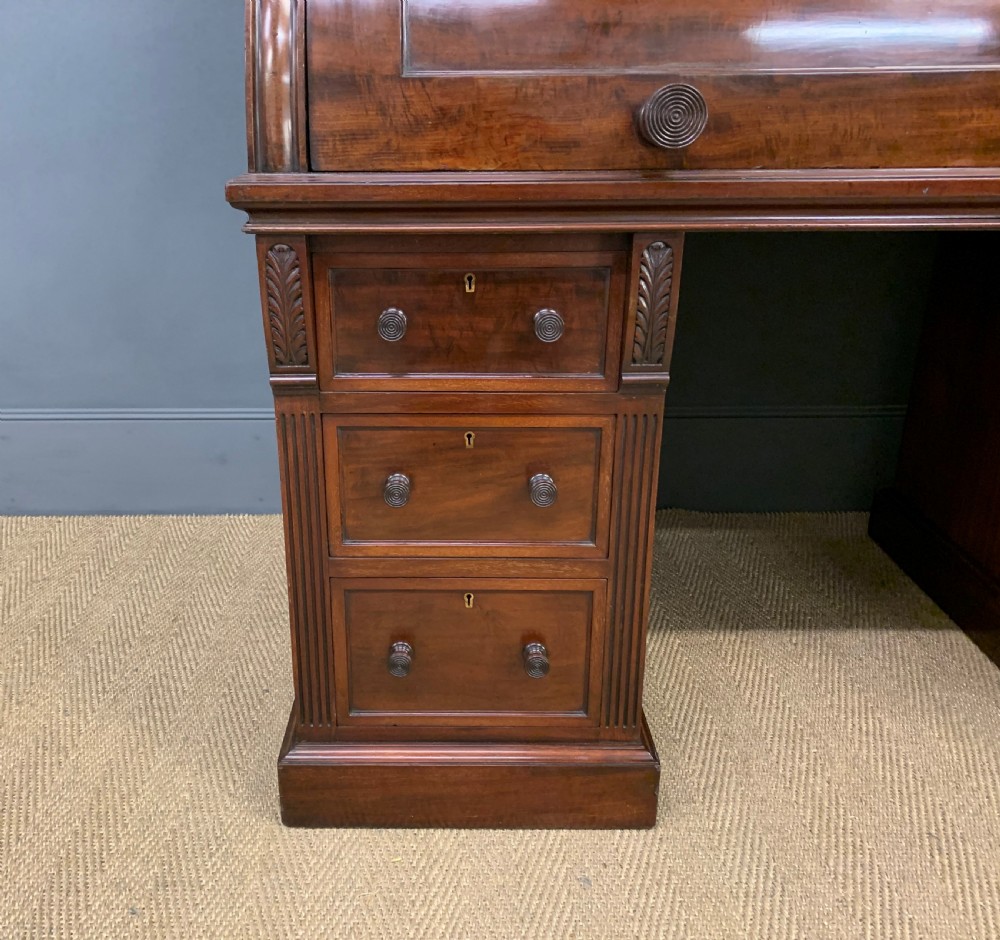 Edwards and Roberts Victorian Mahogany Cylinder Desk View X