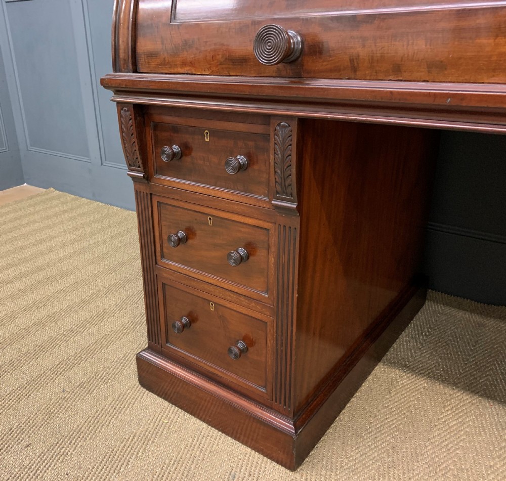 Edwards and Roberts Victorian Mahogany Cylinder Desk View XII