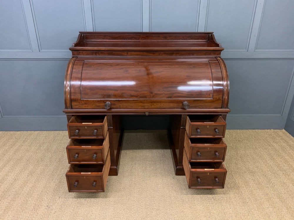 Edwards and Roberts Victorian Mahogany Cylinder Desk View XVI