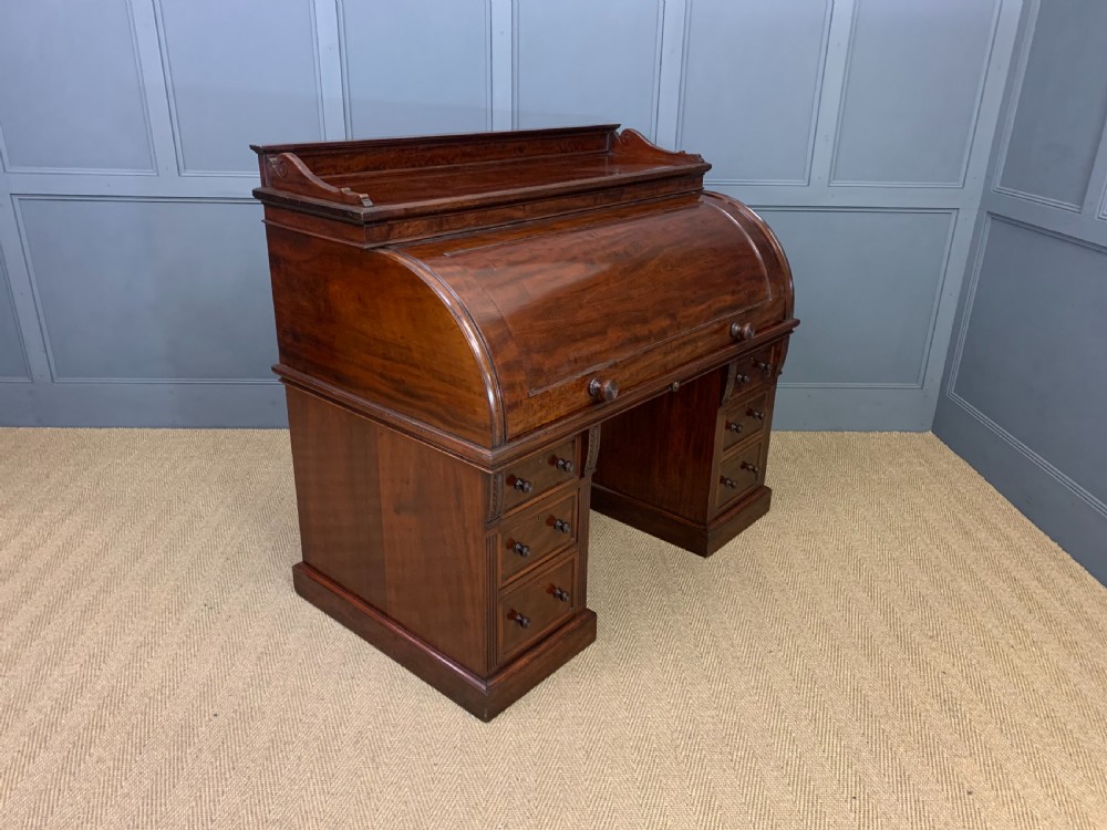 Edwards and Roberts Victorian Mahogany Cylinder Desk View XXIII