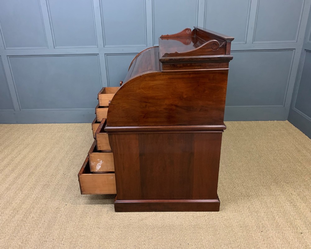 Edwards and Roberts Victorian Mahogany Cylinder Desk View XXVIII