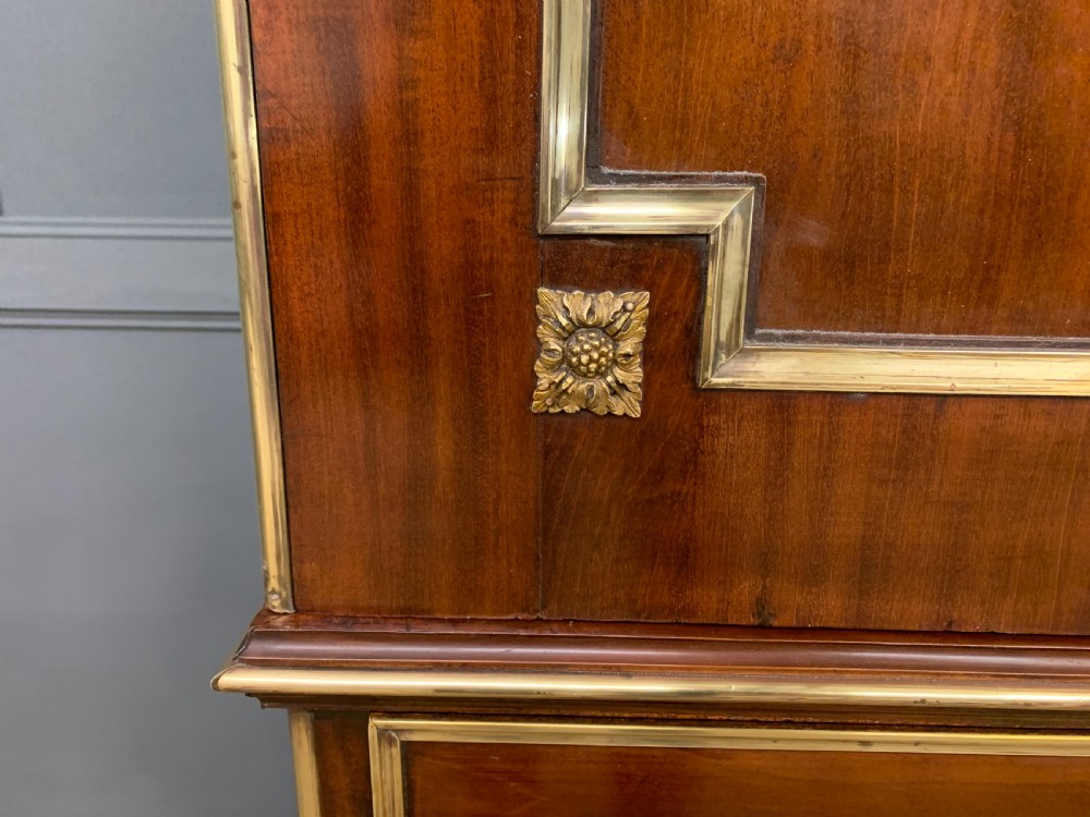 Early 19th Century Brass Mounted Flame Mahogany Linen Press View VIII