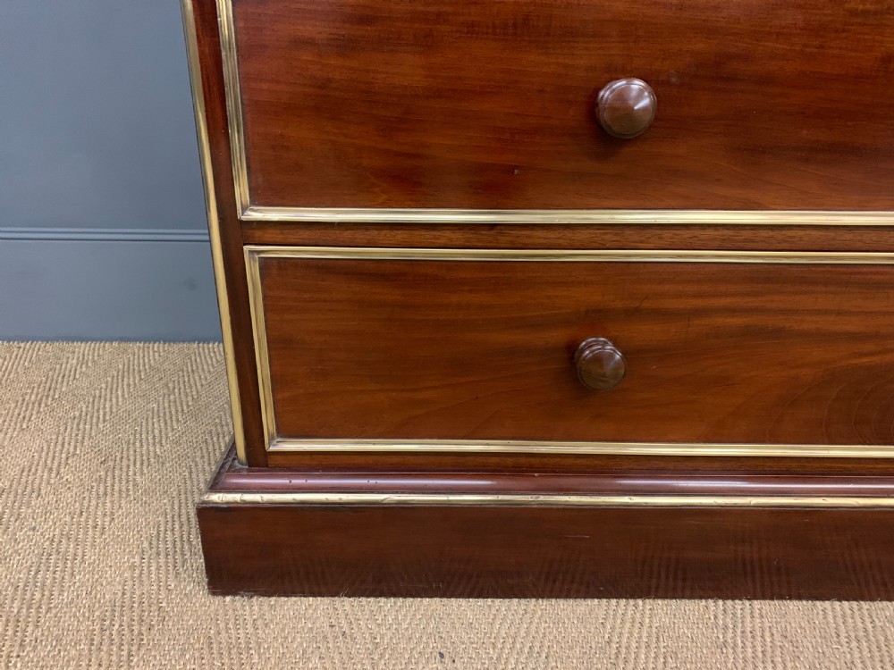 Early 19th Century Brass Mounted Flame Mahogany Linen Press View XI
