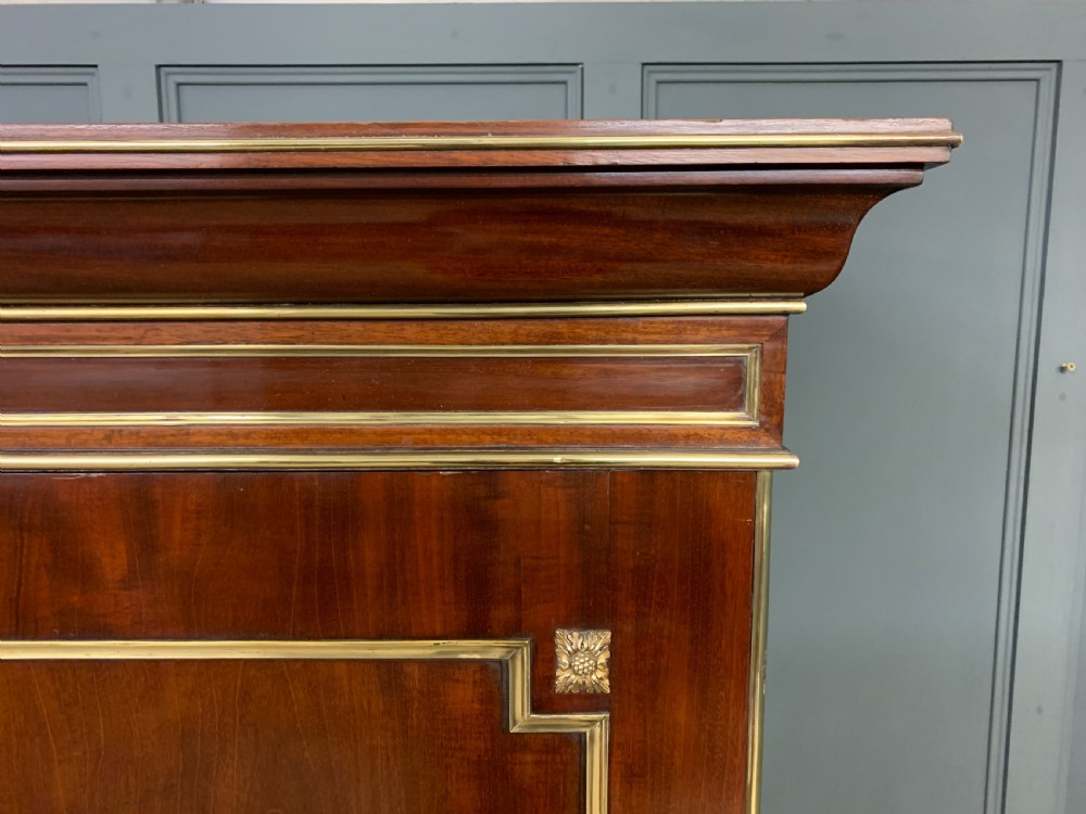 Early 19th Century Brass Mounted Flame Mahogany Linen Press View XIV