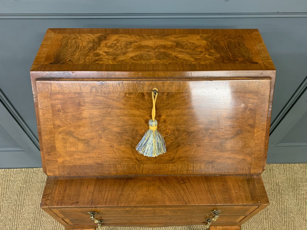 Queen Anne Style Burr Walnut Bureau View III