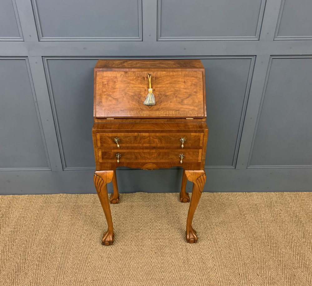 Queen Anne Style Burr Walnut Bureau View VI